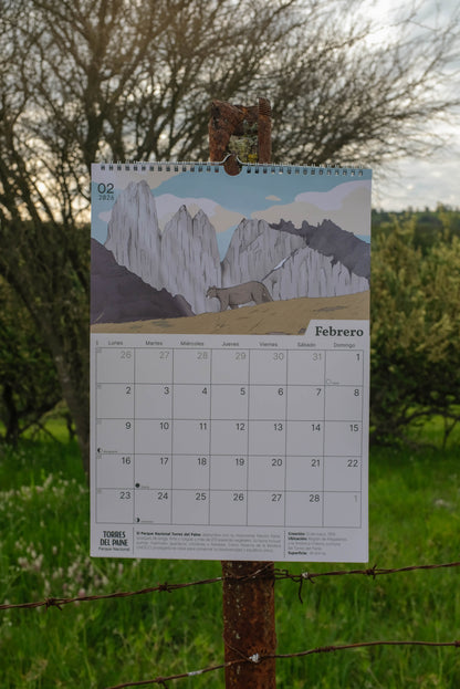 Calendario 2026 ilustrado de Parques Nacionales de Chile | Salvaje