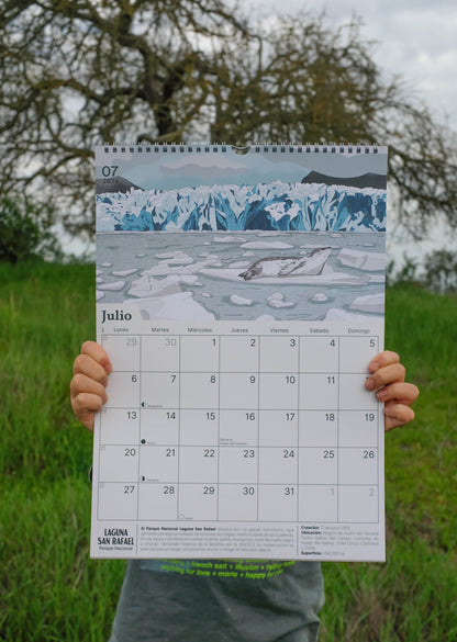 Calendario 2026 ilustrado de Parques Nacionales de Chile | Salvaje