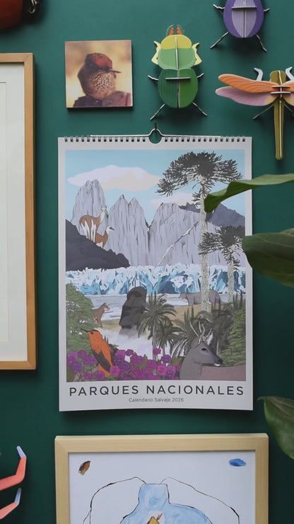 Calendario 2026 ilustrado de Parques Nacionales de Chile | Salvaje